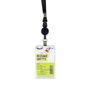 [2개구성] 검정 줄 아트사인 M0007 세로 pvc 목걸이 명찰 CARD 릴홀더포함 아크릴 비닐 ID HW16B048