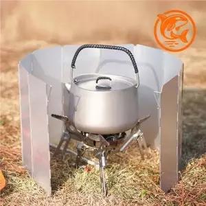 ( )가벼운 접이식 방풍막 캠핑용 바람막이 안전 버너 보호기