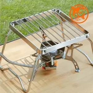 ( )안정적인 캠핑 새우구이 버너 지지대 야외 조리 스탠드