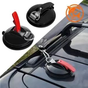 ( )캠핑 차량 다용도 진공 흡착기 안전 고정판 레드 차박용품