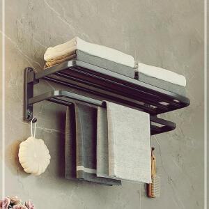 [2개구성] 욕실 호텔식 악세사리 무타공 수건선반 수건걸이 용품 세트 FLWC9C762