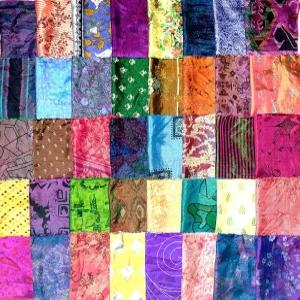 빈티지 직물 공예 사리 실크 로트 부활절 달걀 색칠 재료 잔해 30개 사각 조각 8인치 * 색상 변경 투톤