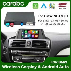 BMW F10 X5 E70 F25 MINI NBT CIC 시스템용 CARABC 무선 카플레이 안드로이드 오토 OEM 통합 모듈