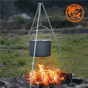 ( )내구성 조리용 캠핑 고정대 다목적 더치오븐 받침대 야외 휴대용 실버