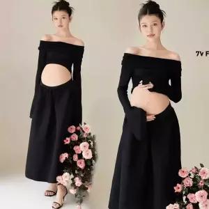 만삭 원피스 의상 셀프 웨딩 스냅 촬영 드레스 임산부 사진 임부