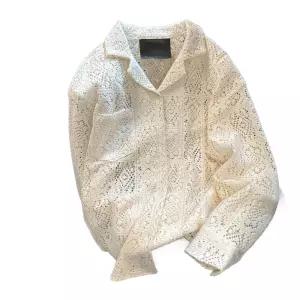 캐주얼 망사 여름 펀칭 셔츠 여자 긴팔 시원한 반팔티 작업조끼 그물 메쉬 얇은