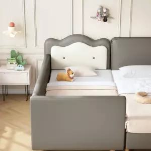 가드침대 패브릭 아이 저상형 침대 가드형 샘키즈 탈부착 레드파인 원단