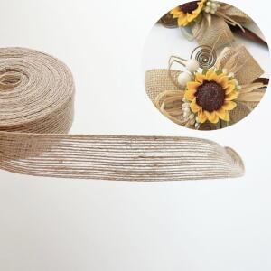 [2개구성] 황 30mm 포장 수공예 꽃 선물 부자재 마 리본 끈 AWC3FC8A