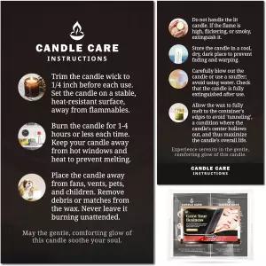 하봉기 - 200팩 프리미엄 수제 양초 관리 지침 카드 블랙 2x3.5인치 중소기업 대두 왁스 멜트 제조업체