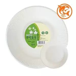 ( )아웃도어 파티용 종이접시 18cm 30개 캠핑 생일식기