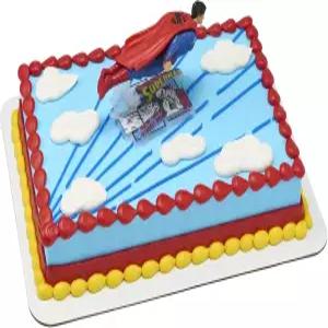 슈퍼맨 오브 스틸 케이크 토퍼 슈퍼히어로 플라잉 장식 식품 안전 생일