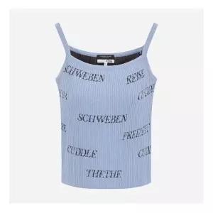 백화점정품 써스데이 아일랜드 조끼 베스트 [써스데이아일랜드]타이포 전판 자카드 골지나시 탑 T256MVT901