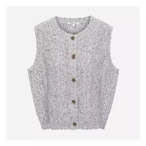 백화점정품 써스데이 아일랜드 조끼 베스트 [써스데이아일랜드]라운드넥 케이블 니트 T258MVT238W 가을 데