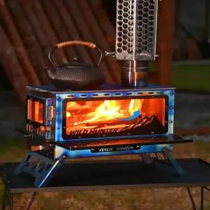 캠핑용 티타늄 미니 화목난로 나무 장작 불멍 스토브