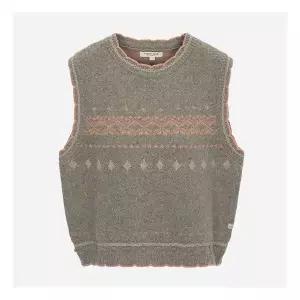 백화점정품 써스데이 아일랜드 조끼 베스트 [써스데이아일랜드][여성]배색 자카드 니트 베스트(T258MVT231W