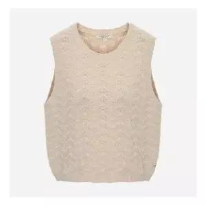 백화점정품 써스데이 아일랜드 조끼 베스트 [써스데이아일랜드]물결조직 라운드넥 T256MVT131W 외출 니트