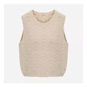 백화점정품 써스데이 아일랜드 조끼 베스트 [써스데이아일랜드][여성]물결조직 라운드넥 베스트(T256MVT131