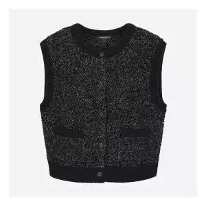 백화점정품 써스데이 아일랜드 조끼 베스트 [써스데이아일랜드][여성]트위드 믹스 라운드넥 니트 베스트(T2