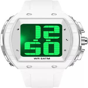 노인 남성을 위한 파인드타임 디지털 시계 영어로 말하는 LED 백라이트가 장착된 대형 얼굴 음성 화이트