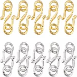PH PandaHall 10pcs S 후크 걸쇠 주얼리 커넥터 걸쇠와 점프 링 금속 목걸이 단축기 만들기 초커 팔찌