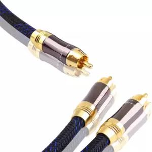 KUYIOHIFI 1 RCA 남성에서 2 남성 오디오 케이블 Y-어댑터 서브우퍼 Y (6.6피트)