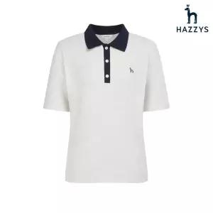 [롯데백화점]헤지스레이디스 [26SS] 카라배색 골지 반팔 폴로 셔츠 HSTS6B401