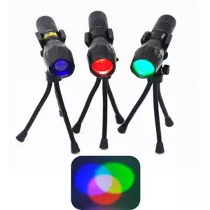 과학교구 가산혼합 빛합성 컬러 3원색 LED 손전등 삼각대포함 과학인지 실험