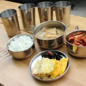 ( )폴딩 스텐 캠핑 식기 8종세트 백패킹 등산 그릇 코펠