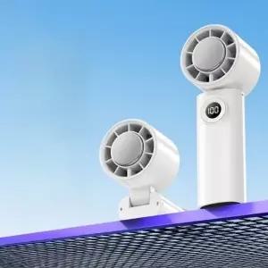(색상 화이트-DM421)cm00273 100단 풍속 냉감 휴대용 미니 선풍기접이식 냉각 선풍기등산 야외 캠핑 낚시