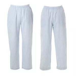 (커플잠옷바지) 시원하고 부드러운 면선염 스트라이프 9부 잠옷바지 VEPA127WM