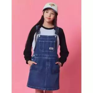 탑텐키즈 24 여아 파워퍼프걸 오버롤 데님 원피스 MKE3OO2821