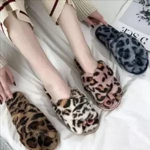 [라일리] Rly 부드러운 겨울 털 슬리퍼 호피무늬 겨울 사무실