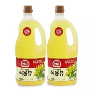 해표 명절 전 부침 튀김 식용유 콩기름 1.9L 2개