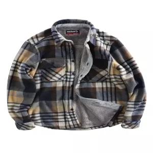 검빨 누빔 체크남방 패딩남방 경량 셔츠 겨울 퀼팅 체크 크롭 남성용 기모 오버핏 융털