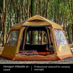 육각형 풍선 텐트 야외 캠핑 밤새 빠른 열기 휴대용 접이식 방수 Sunproof 원터치