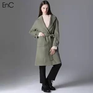 EnC 최초가 479000원 루즈핏 벨티드 울코트 394107