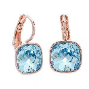 귀걸이 오스트리아 크리스탈 쿠션컷 12mm 아쿠아마린 액세서리