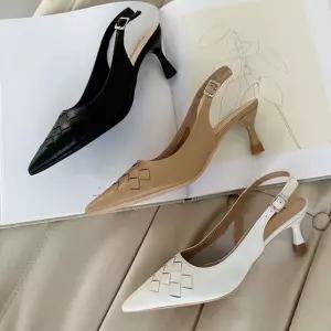 인기상품 소가죽 위빙디테일 슬링백 미들힐 뮬 힐 6SS [WFM08LP_260307]