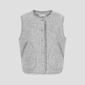 [백화점 정품] 빈폴 레이디스 울 혼방 텍스쳐 소재 니트 베스트 - 그레이 BF6136C013