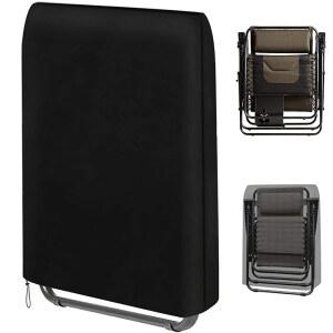 접이식 의자 커버 야외 방진 태양 차단 안락 쿠션 자외선 방수 가구 케이스 93X82CM 블랙