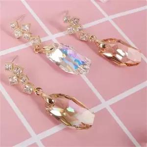 [쥬아나윤] 스와로브스키 크리스탈 어글리 데일리큐빅 은침 드롭 귀걸이