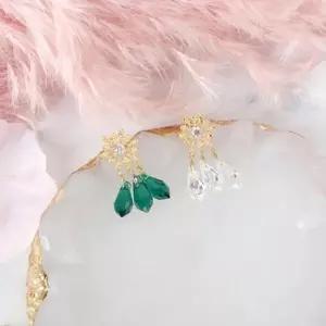 [쥬아나윤] 눈꽃  스와로브스키 물방울 크리스탈 귀걸이