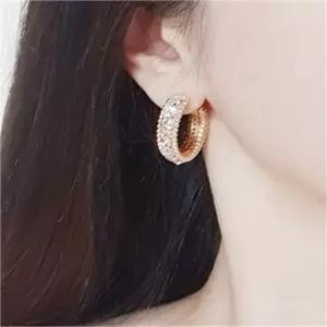 [쥬아나윤] 스와로브스키 크리스탈 은침 반 링 귀걸이