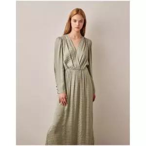 아떼바네사브루노 21~24시 심야 36사이즈 시즌오프 라이트옐로우그린 아가일패턴 스트랩 긴팔 원피스 VLDR2