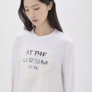 [롯데백화점]쥬크 레이스 슬립 레이어드 레터링 티셔츠  Z261MSM006