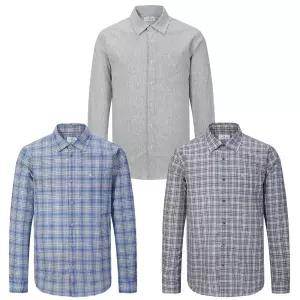 카운테스마라 남성 긴소매 린넨 셔츠 시원한 여름 봄 남방 체크 솔리드 출근룩 오피스룩