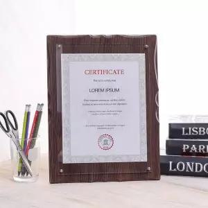 [하프클럽/셀러허브]A4액자 크라운 허가증 상장 액자(A4) 벽걸이 탁상액자 월넛 졸업장액자