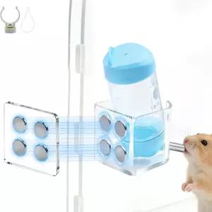 물통이 있는 마그네틱 햄스터 물병 홀더 조절 가능한 높이 낙하 방지 스탠드 최대 2인치 다이아까지 병