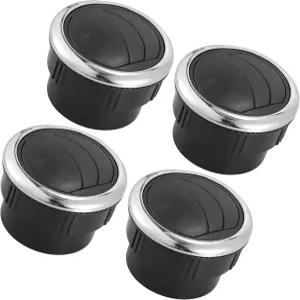 모토포르티 유니버설 카 RV 버스 에어컨 통풍구 원형 ABS 블랙 실버 톤 4개