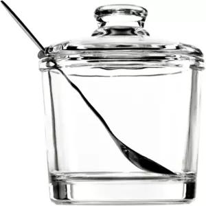 뚜껑과 숟가락이 있는 Xieyaxie 유리 설탕 그릇 밀폐 용기 설탕/소금/향료 다용도 필수 주방 식탁 보관